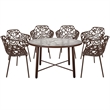 Devon 7-Piece Aluminum Patio Dining Set in Brown