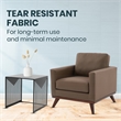 Chester Modern Faux Leather Accent Arm Chair in Taupe Leather