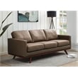 Chester Modern Faux Leather Sofa in Taupe Leather