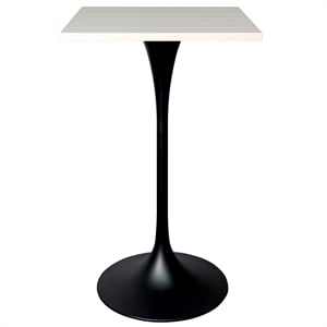 43&quot Square Bar Height Table with MDF Top and Steel Base in Light Natural Wood