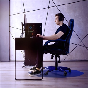 9Mat Polycarbonate Blue Gaming E-Sport Chair Mat for Hard Floors - 38&quot x 39&quot