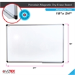 Viztex Porcelain Magnetic Dry Erase Board with Aluminium Frame Size 24 x 18