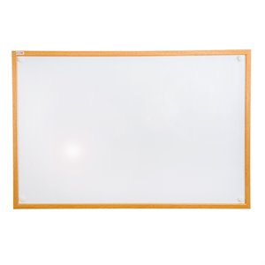 floortex viztex lacquered steel magnetic dry erase board with oak effect surround