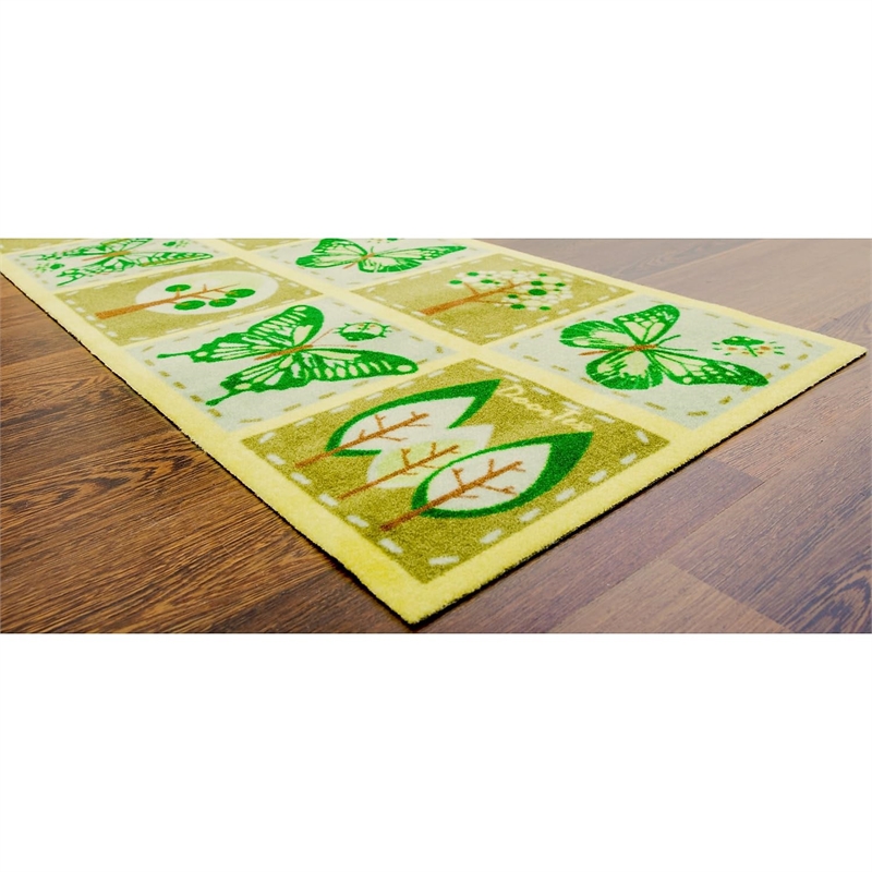 Doortex Sun Room Runner Mat Green Trees Design Long Size 20 x 55