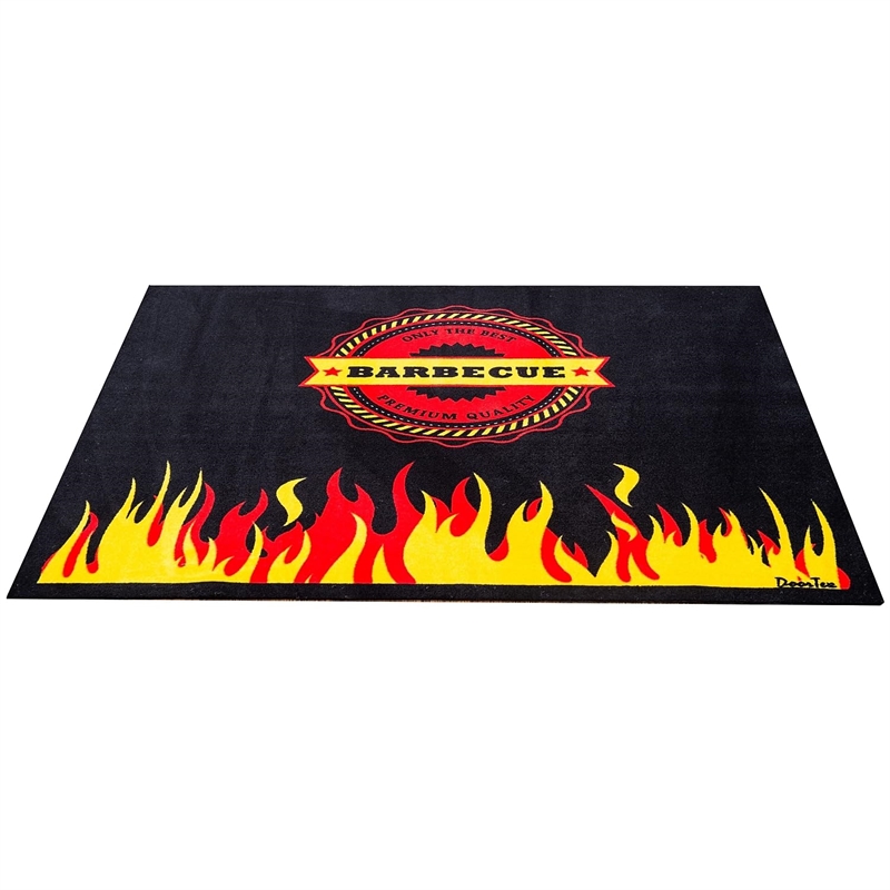 Doortex Fire Retardant BBQ Mat Flame Design Size 39 x 48
