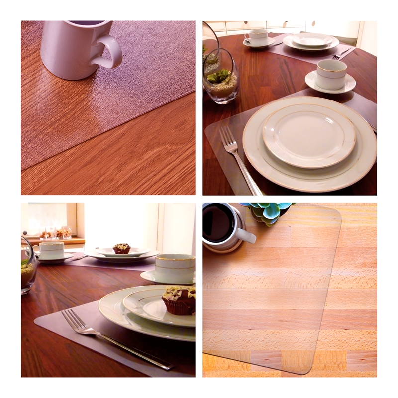 Hometex Clear Polycarbonate Plastic Placemats 12" x 18" Set of 4
