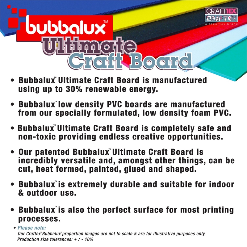 CraftTex Bubbalux Craft Board Heart Red 2 Sheets Large Size 20 x 30