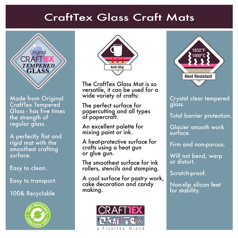 CraftTex Tempered Glass Craft Mat 20 x 36