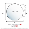 9Mat Polycarbonate 9-Sided Gaming E-Sport Chair Mat for Hard Floors- 38