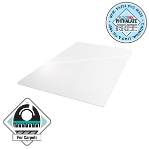 floortex pvc rect chair mat for hard floor clear size 36 x 48 inch