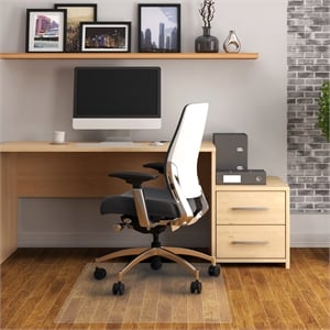 Floortex Polycarbonate Rect XXL Chair Mat for Hard Floor Clear Size 60 x 60 inch