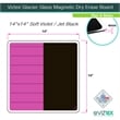 Viztex Glacier Magnetic Glass Dry Erase Board  Soft Violet Jet Black 14x14 inch