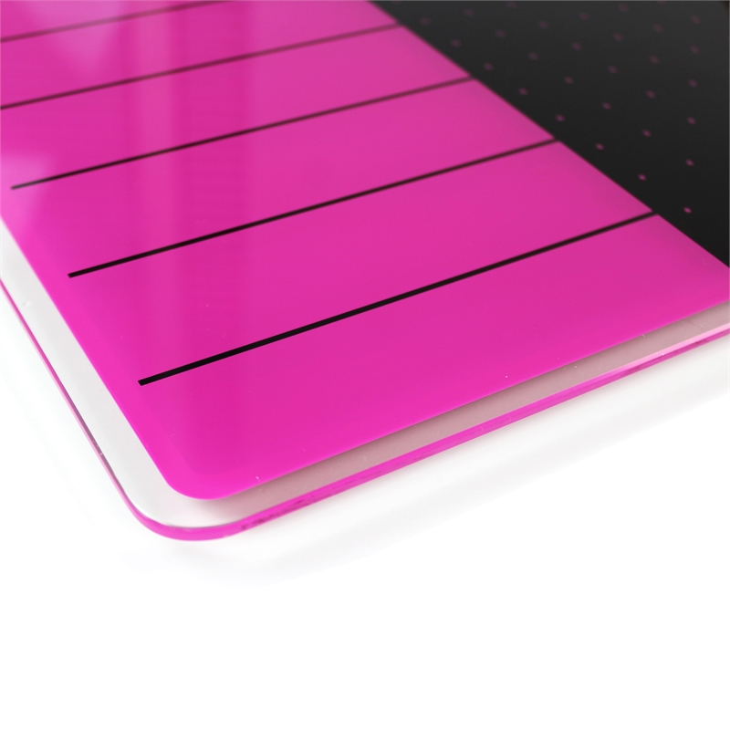 Viztex Glacier Magnetic Glass Dry Erase Board  Soft Violet Jet Black 14x14 inch