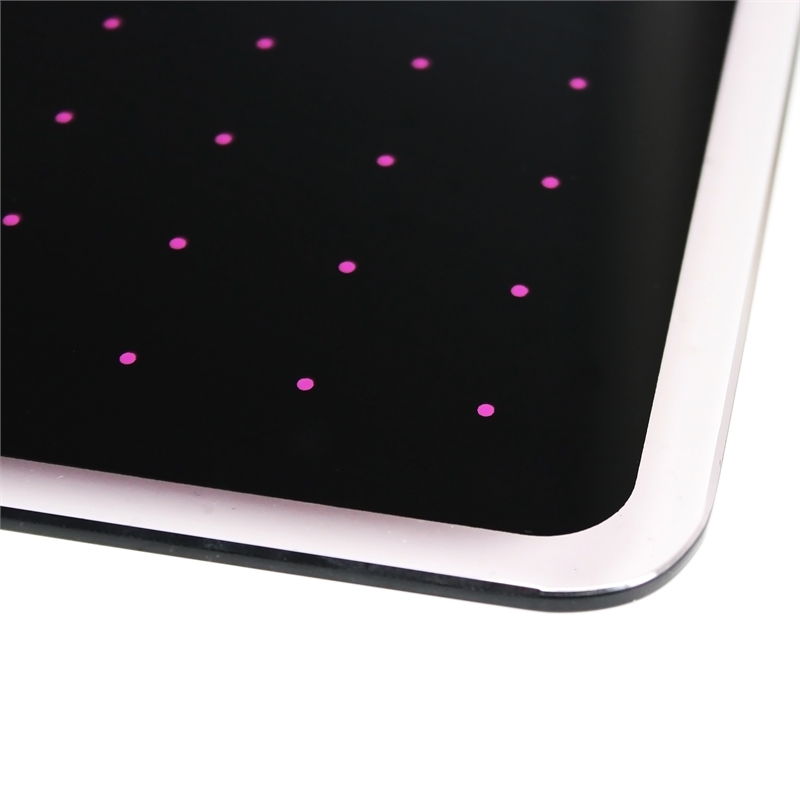 Viztex Glacier Magnetic Glass Dry Erase Board  Soft Violet Jet Black 14x14 inch