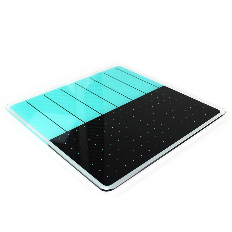 Viztex Glacier Magnetic Glass Dry Erase Board Light Teal Jet Black 14x14 inch