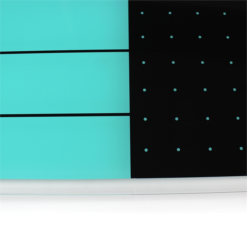Viztex Glacier Magnetic Glass Dry Erase Board Light Teal Jet Black 14x14 inch