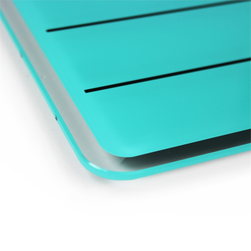 Viztex Glacier Magnetic Glass Dry Erase Board Light Teal Jet Black 14x14 inch