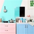 Viztex Glacier Magnetic Glass Dry Erase Board Light Teal Jet Black 14x14 inch