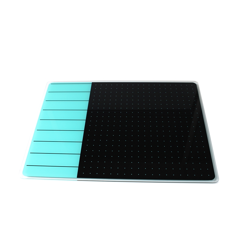Viztex Glacier Magnetic Glass Dry Erase Board Light Teal Jet Black 17x23 inch