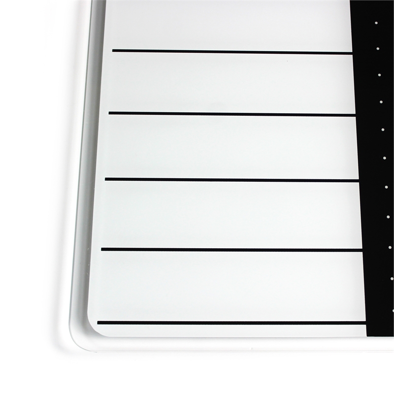 Viztex Glacier Magnetic Glass Dry Erase Board Polar White Jet Black 17x23 inch