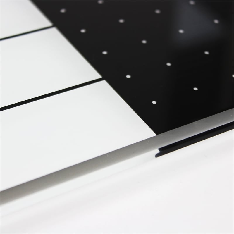 Viztex Glacier Magnetic Glass Dry Erase Board Polar White Jet Black 17x23 inch