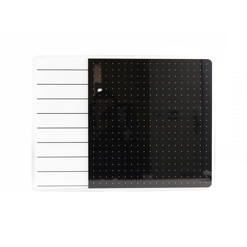 Viztex Glacier Magnetic Glass Dry Erase Board Polar White Jet Black 17x23 inch