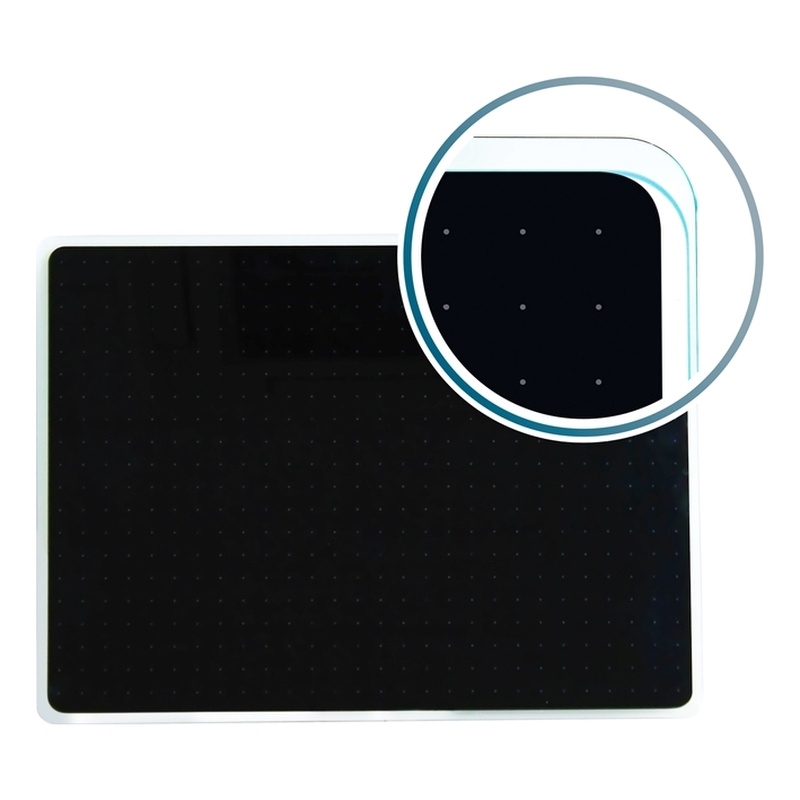 Viztex Glacier Magnetic Glass Dry Erase Board Jet Black 17x23 inch