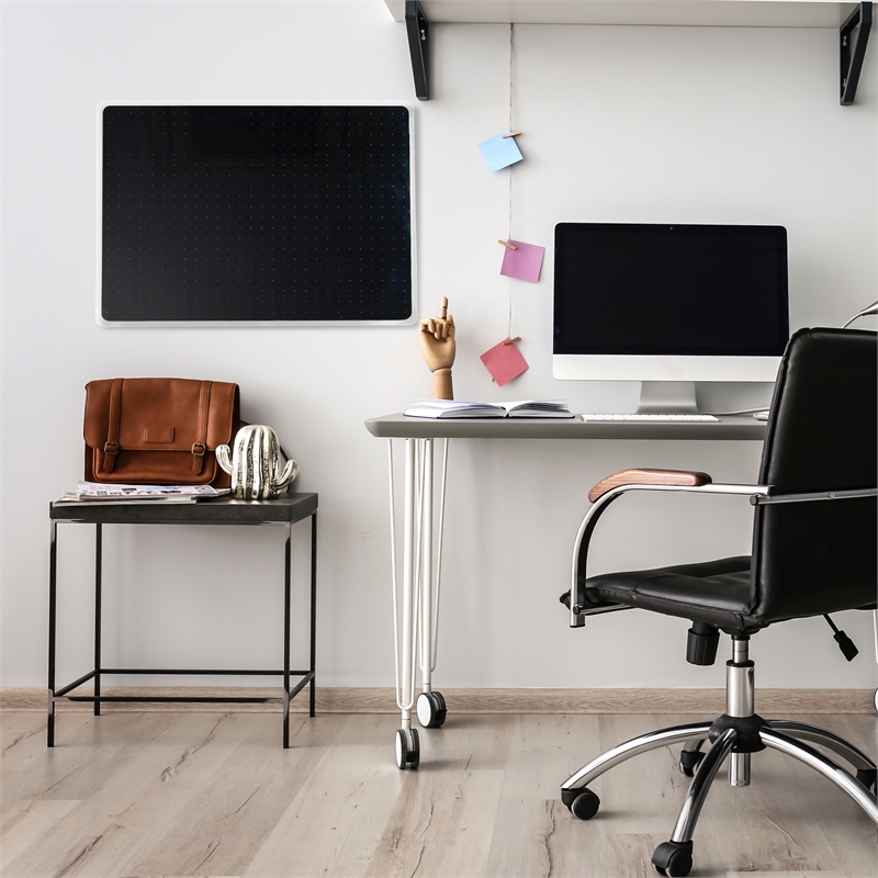 Viztex Glacier Magnetic Glass Dry Erase Board Jet Black 17x23 inch