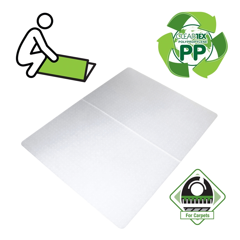 Cleartex Polypropylene Rectangular Foldable Chair Mat for Carpets - 45