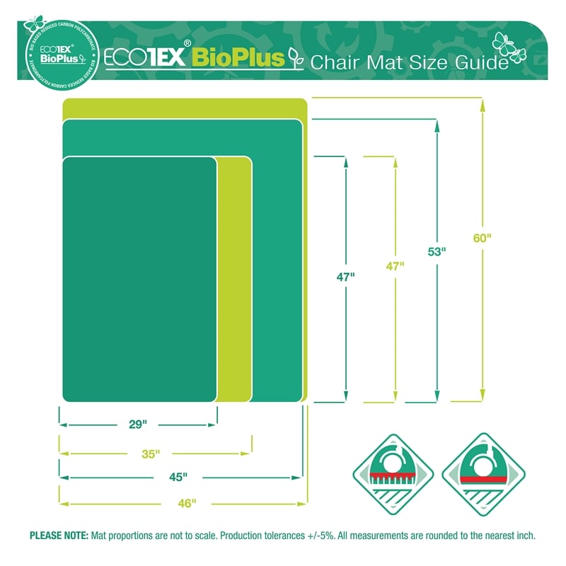 Ecotex BioPlus EcoFriendlyCarbon Neutral Polycarb Chair Mat for Carpet 45