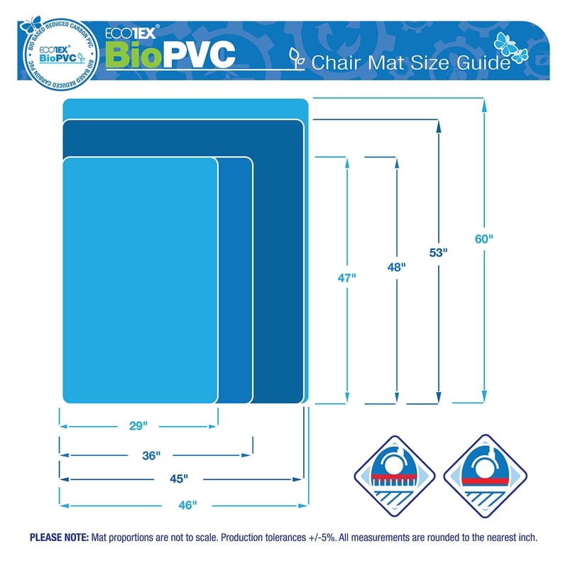 Ecotex BioPVC Chair Mat for Hard Floors - 45