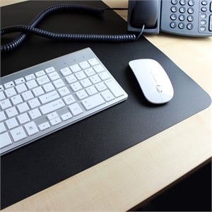 Desktex Black Vinyl Rectangular Desk Pad - 19&quot x 24&quot