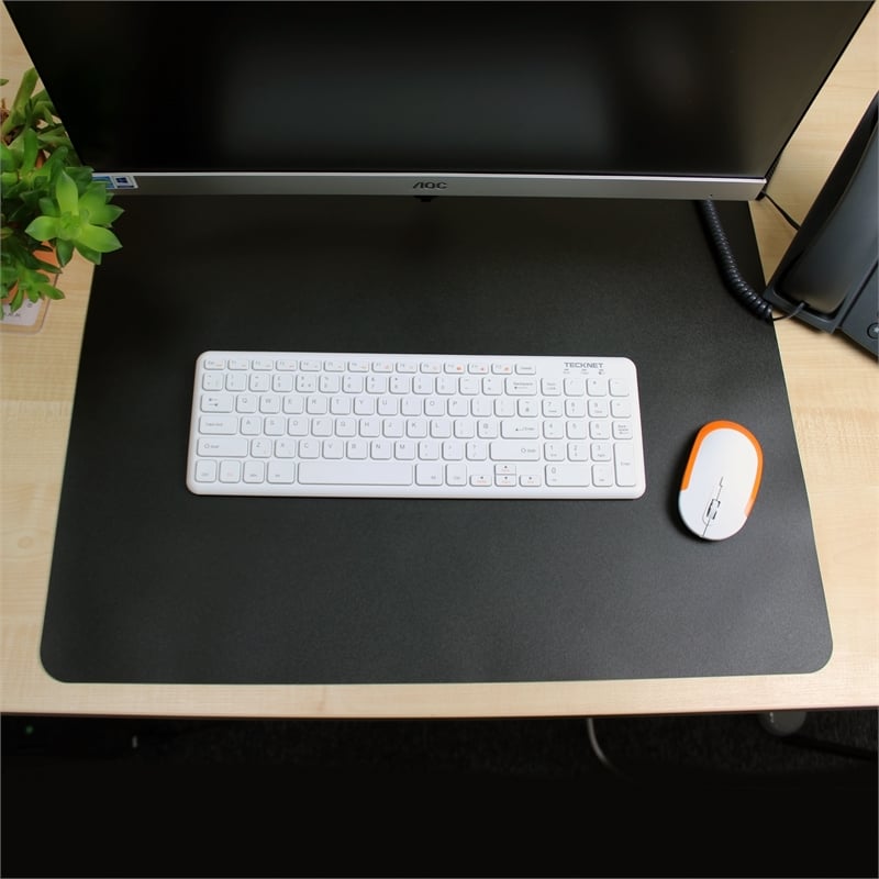 Desktex Black Vinyl Rectangular Desk Pad - 20