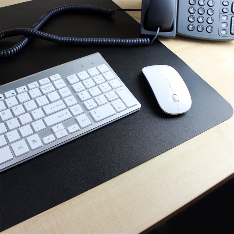 Desktex Black Vinyl Rectangular Desk Pad - 20