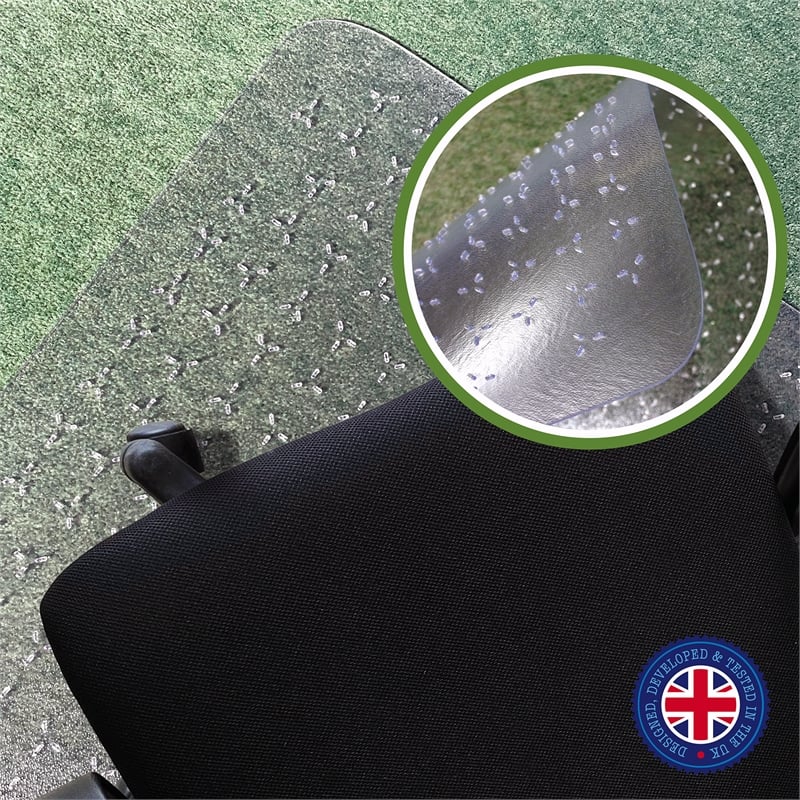 TrYlok Vinyl Rectangular Chair Mat for Low Pile Carpets up to 1/4