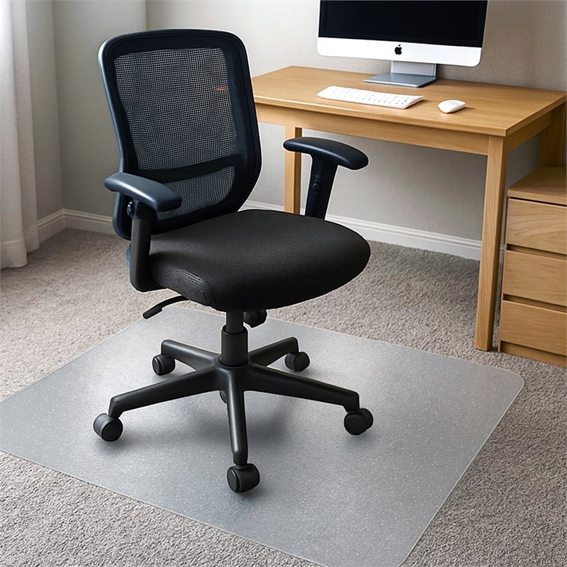 TrYlok Vinyl Rectangular Chair Mat for Low Pile Carpets up to 1/4