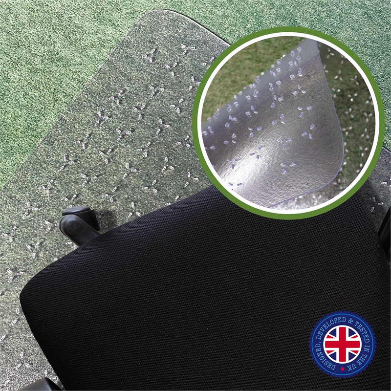 TrYlok Vinyl Lipped Chair Mat for Low Pile Carpets up to 1/4