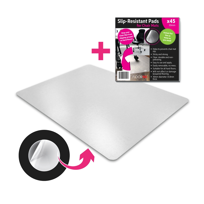 Unomat Anti-Slip Polycarbonate Chair Mat Hard Floors and Carpet Tiles 35