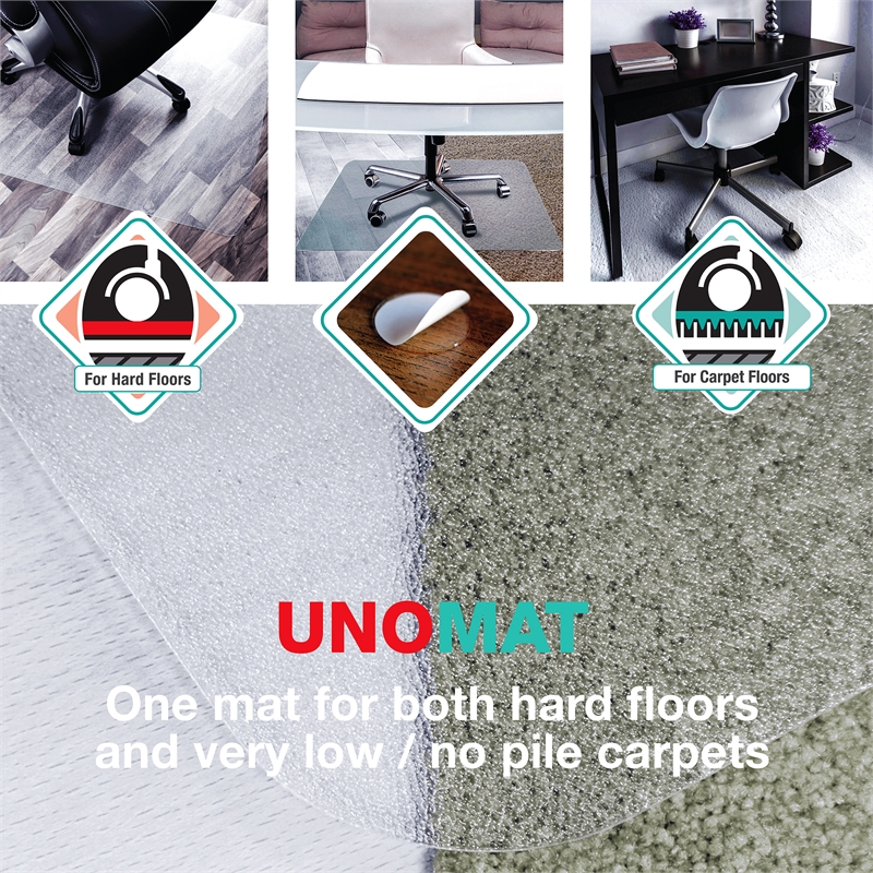 Unomat Anti-Slip Polycarbonate Chair Mat Hard Floors and Carpet Tiles 48