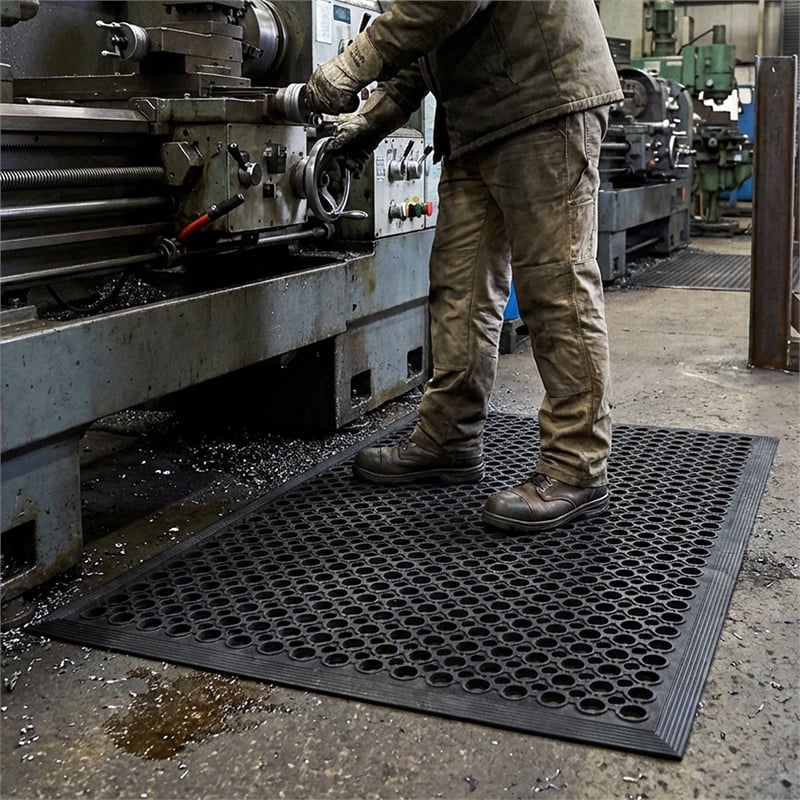 Doortex Open-Top Black Anti-Fatigue Mat - 36