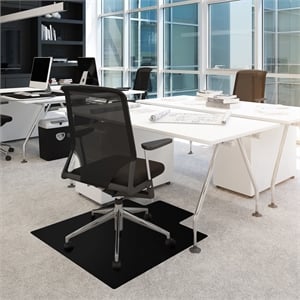 Advantagemat Black Vinly Lipped Chair Mat for Carpets - 36&quot x 48&quot