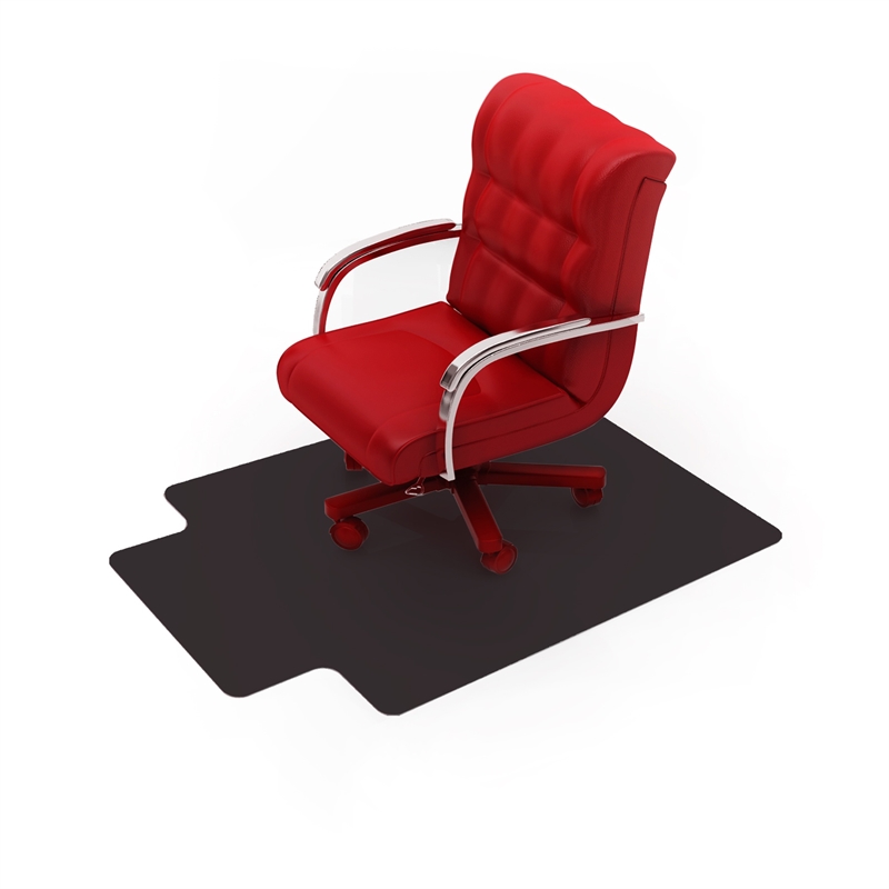 Advantagemat Black Vinly Lipped Chair Mat for Hard Floor - 36