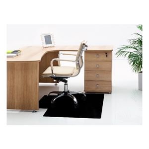 Advantagemat Black Vinly Lipped Chair Mat for Hard Floor - 36&quot x 48&quot