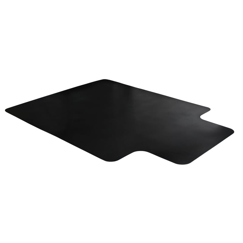 Advantagemat Black Vinly Lipped Chair Mat for Hard Floor - 45