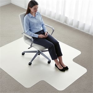Computer Anti-Static Vinyl Lipped Chair Mat for Carpets up to 3/8&quot - 36&quot x 48&quot
