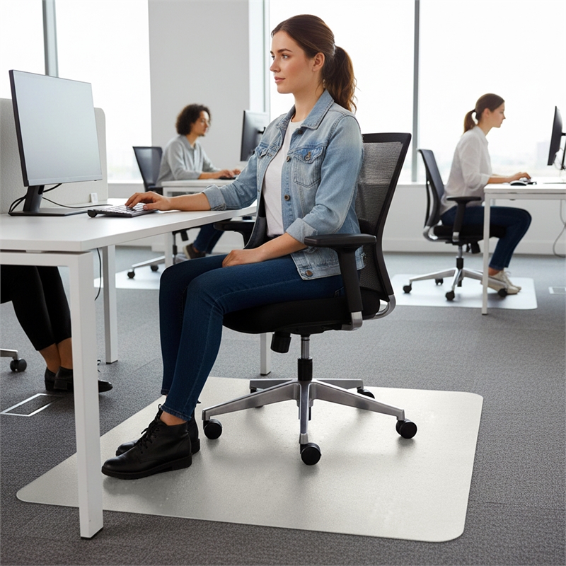 Computer Anti-Static Vinyl Rectangular Chair Mat - 48