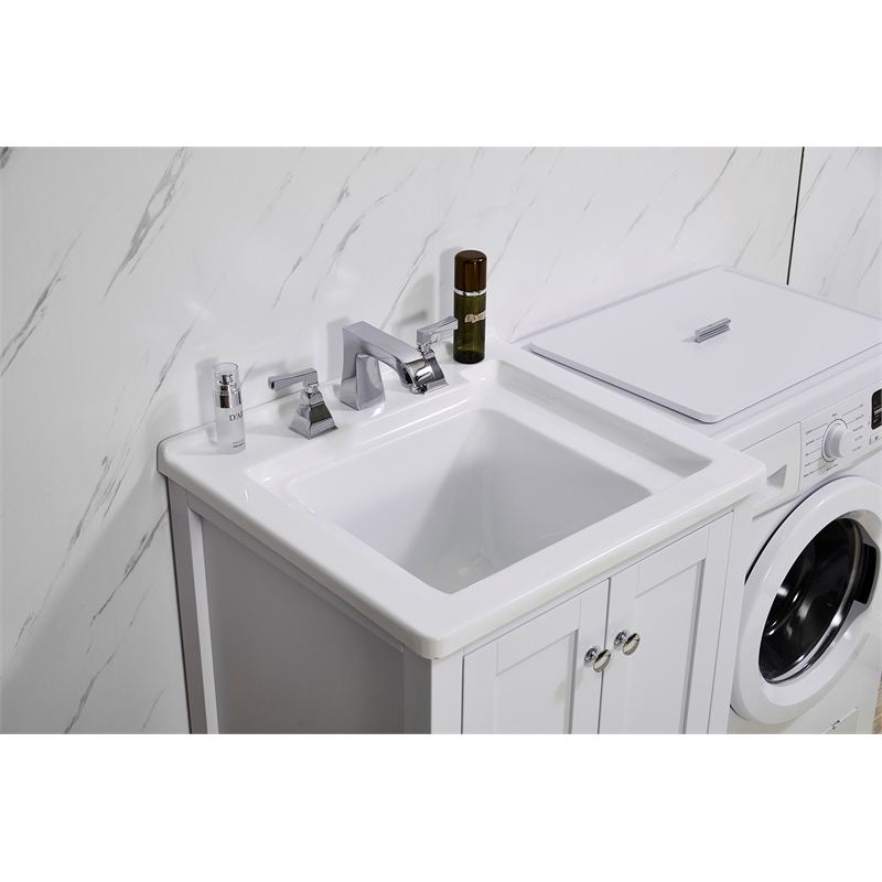 Stufurhome Delia 24 in. x 22 in. White Laundry Utility Sink