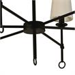 Canyon Home 6-Bamboo Lampshades Chandelier Stainless Steel Frame in Matte Black