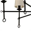 Canyon Home 6-Bamboo Lampshades Chandelier Stainless Steel Frame in Matte Black