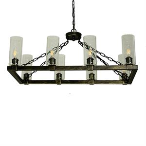 canyon home 8-light glass lamp shades kitchen island chandelier  in black/clear